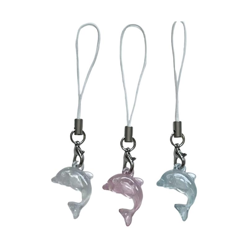 Elegant Small Dolphin Bag Decoration Phone Chain Strap With Hole For Handmade Bracelet Or Keychain Design