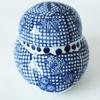 Sonoyama Craftsmanship Lucky Charm, Good Fortune Item, Ceramic, Blue and White Dyed, Mini Size, Sacred Bird, Owl, Fukurō (Owl that Brings Good Fortune