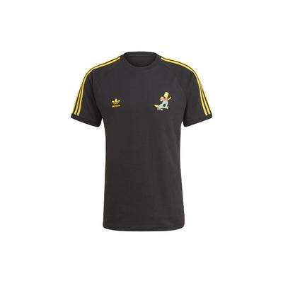 Originals X The Simpsons Three-Stripe Colorblock Retro T-Shirt Men Tops Black HA5815