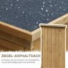 Wooden Small Shed, Garden Storage Shed with 3 Shelves, Asphalt Roof and Shutter Doors, Natural Wood Finish