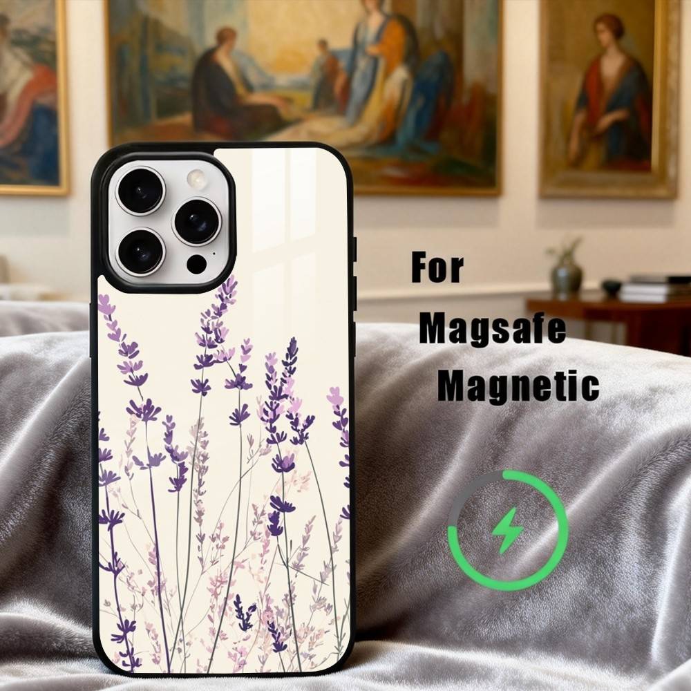 P-Purple-E L-lavender-R Phone Case For iPhone17,16,15,14,13,12,11 Plus,Pro Max Magnetic For Magsafe Wireless Charging