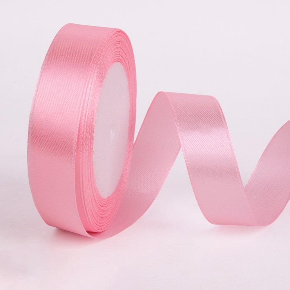 1Roll 0.8IN X 25 Yards 2CM Solid Satin Ribbons DIY Gift Wrapping Handmade Bows Bouquet Ribbons Shiny Cake Packaging