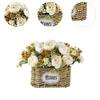 Artificial Flowers Basket Photo Prop Silk Floral Arrangement for Desktop Party Decor Spring Summer Living Room
