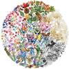 300 Transparent Retro Floral Butterfly Plant Stickers Decorative Paper-cut Thin Guitar Without Glue Waterproof Stickers