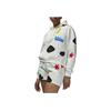 Jordan Graffiti Color Block Print Fleece Casual Hoodie Women Tops White DQ4606-133