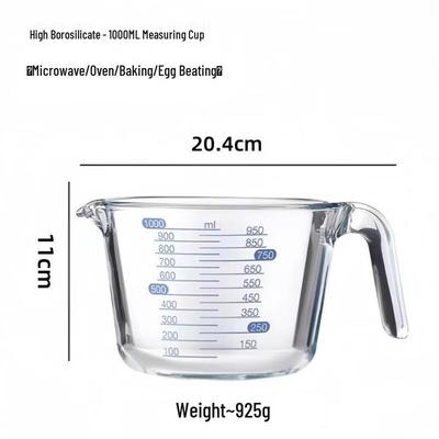 Tasse à mesurer en verre borosilicaté Xihe 1000ML avec poignée