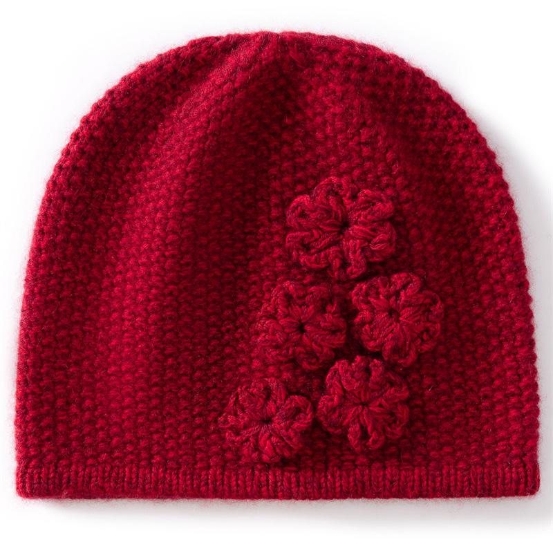 Autumn and Winter New Cashmere Hat Women's Hand-woven Thickened Fashionable and Elegant Headgear Short Line Hat
