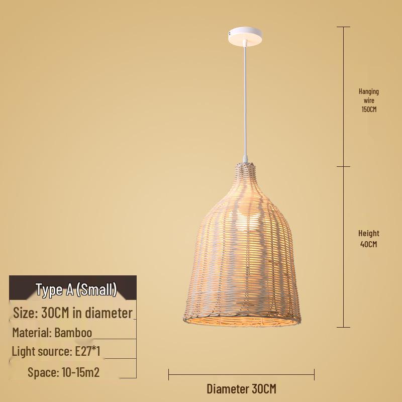 Creative Bamboo & Rattan Pendant Light for Bedroom, Japanese Restaurant, or Teahouse