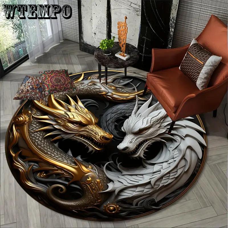 Circular Carpet Living Room Bedroom Cooling and Anti Slip Floor Mat Carpet