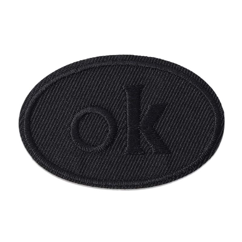 Self-Adhesive Embroidery Cloth Patches for Jackets & DIY Decor - OK Letter Accessory Stickers