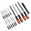 17 Pcs File Tool Set with Carry Case Half Round Triangle Round Flat and Needle Files Brush Carbon