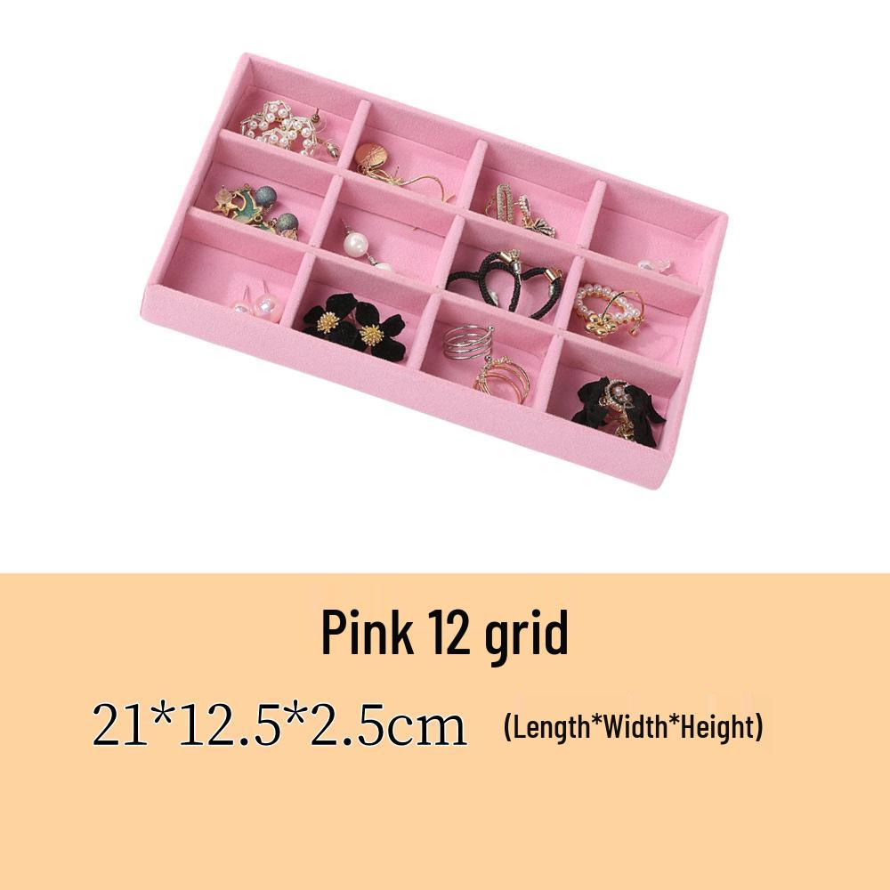 Velvet Jewelry Organizer Tray with Dividers for Necklaces, Earrings, and Rings