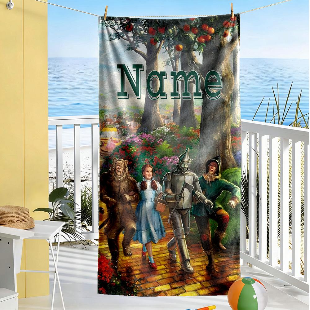 Warner Bros. Works Personalized Text Beach Towel Super Soft Microfiber Quickdry Fabric