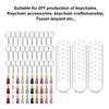 90pcs Keyring DIY Decoration Acrylic Key Disc Hand Craft Jump Leather Tassel Set Tassel Color Random