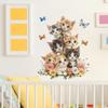 Cute Cat Flower Butterfly Wall Stickers for Home Decor, Bedroom Living Room Decoration