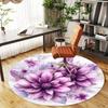 1PC Floral Pattern Office Round Area Rug, Under Office Chairs Bedroom Living Room Home Decor, Carpet for Office -1110097