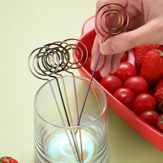 Drink Picks Heat Resistant Long-lasting Decorative Multi Shapes Reusable Fruit Stick