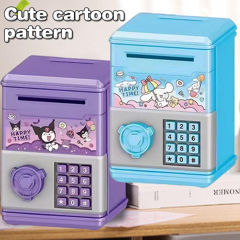 Automatic Mini Safe Coins Cash Saving Money Box Password Counter Code Key Lock Coin Bank Atm Child