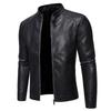 Jaqueta de Motociclista Masculina Slim Casual Estilo Coreano de Couro
