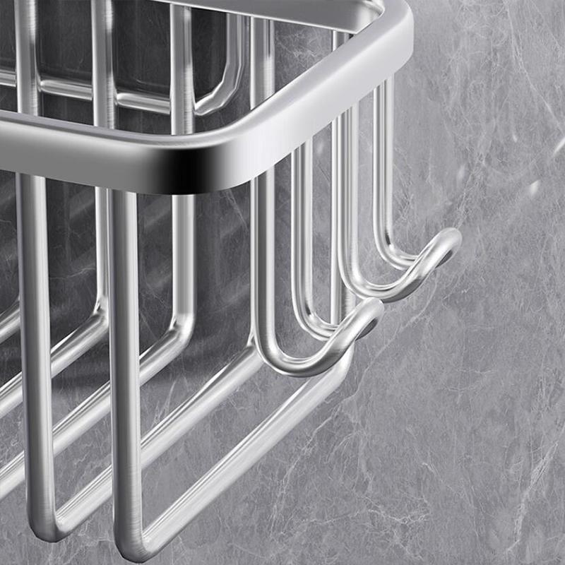 Bathroom Shower Storage Rack Aluminium Punch-Free Bathroom Hanging Basket Shower Room Shampoo Holder Toilet Organizer