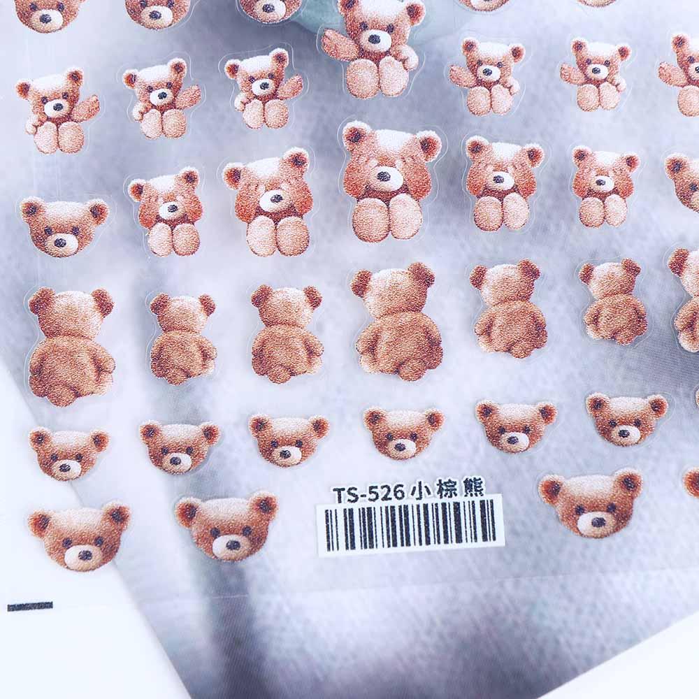 Maniküre-Zubehör Selbstklebendes Abziehbild DIY Nagelkunst 3D Nagelaufkleber Bär Nagellackaufkleber