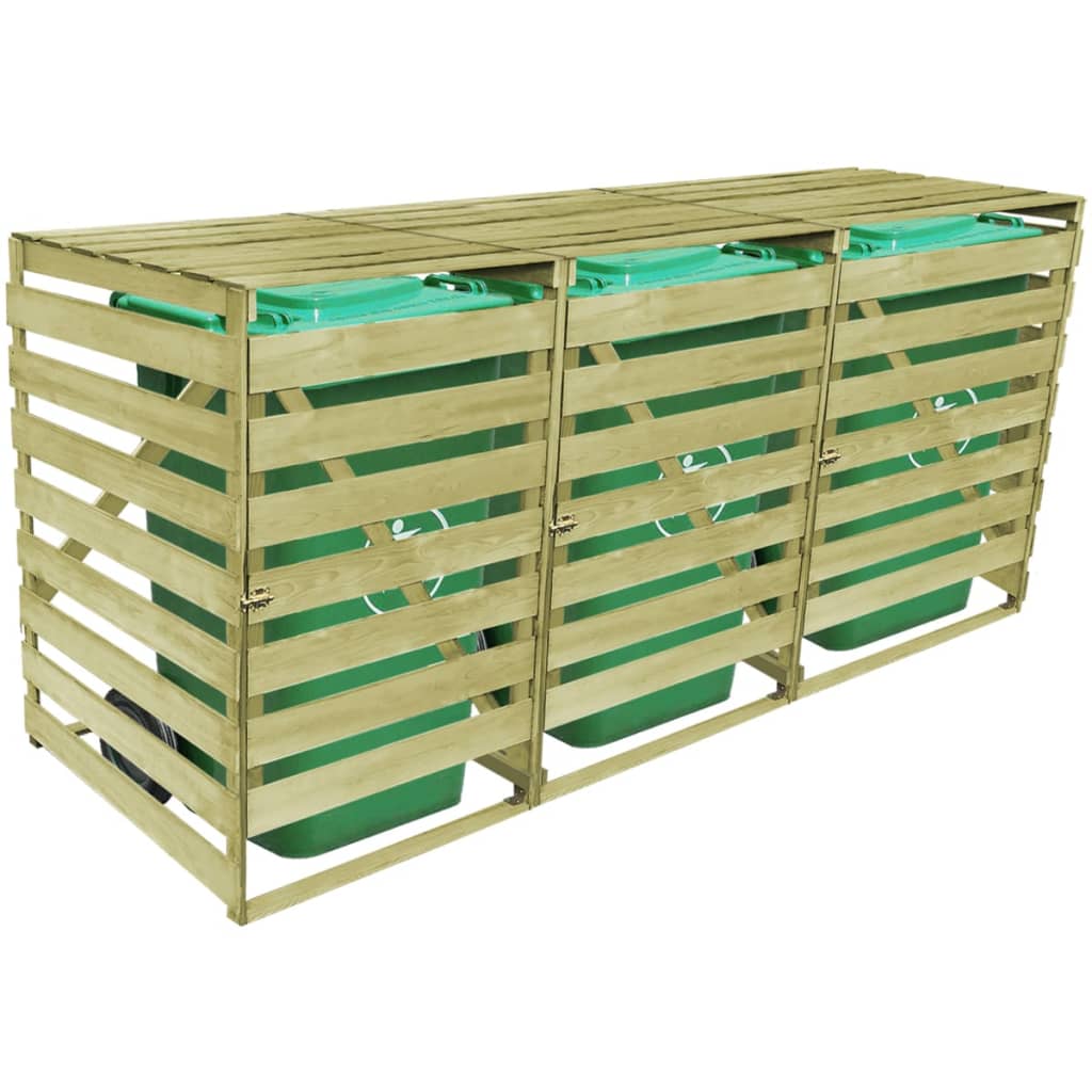 vidaXL Mülltonnenbox für 3 Tonnen 240 L Imprägniertes Holz