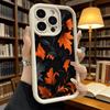 Orange Black Leaf Pattern Art Soft TPU Shockproof Case For Xiaomi Redmi Note 15 14 13 12 11 Pro Anti-Fall Protective Back Cover