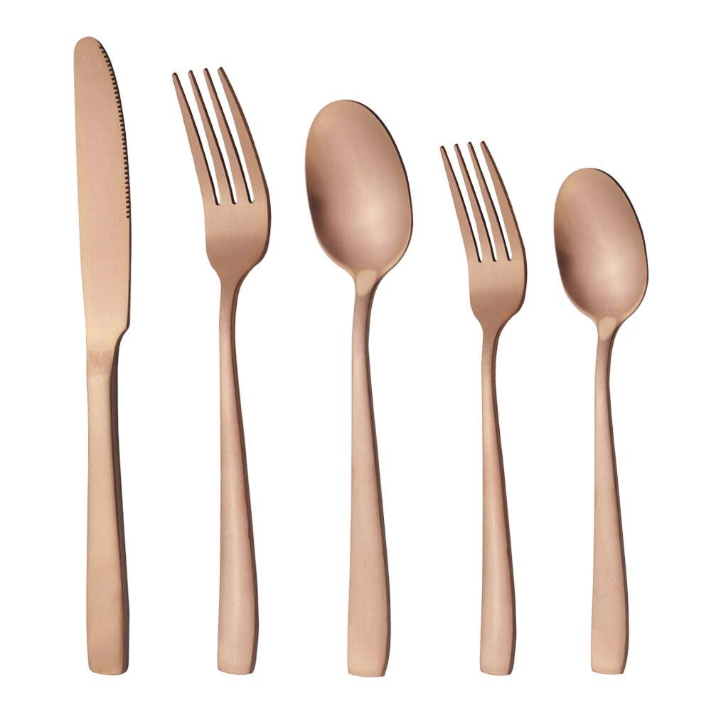 Dinnerware Gold Stainless Steel Set Cutlery Knife Fork Spoons Dessert Coffee Spoons Sliverware Kitchen Party Tableware Flatware
