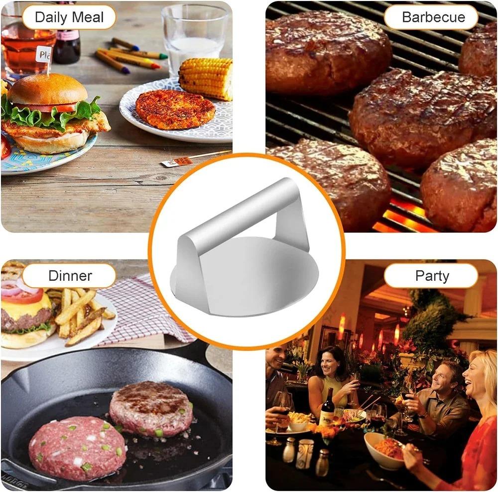 Paslanmaz Çelik Smash Burger Pres Hamburger Köfte Et Ezici Dairesel Et Pres Kalıbı Şarküteri Etleri Mutfak Aksesuarları