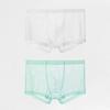 Men Underpants Breathable Solid Color Lint Free Friendly to Skin Elastic Waist Inside Wearing Polyester Quick Dry Mesh Men Boxers Underpants Gift