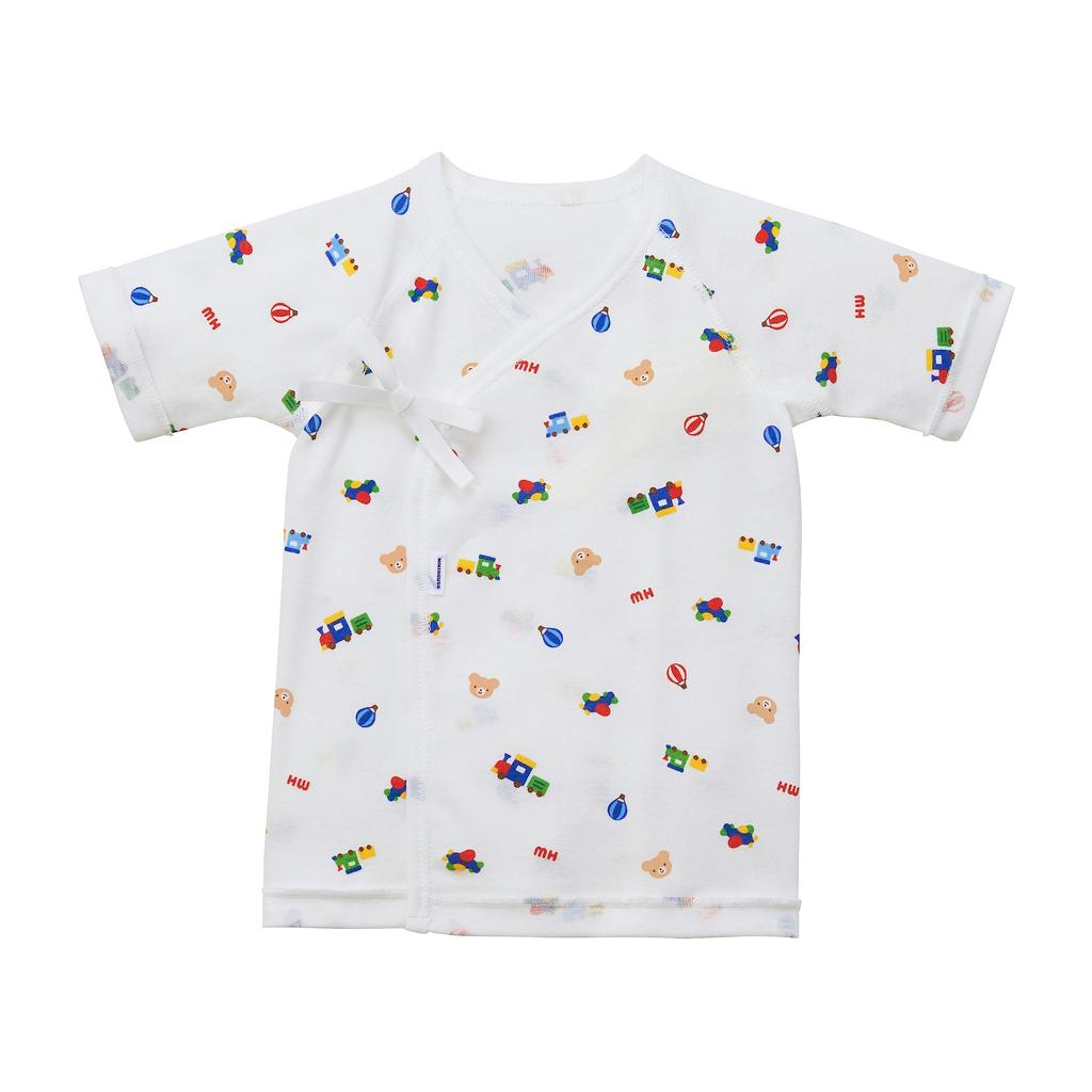 MIKI HOUSE Baby Short Made In for Boys and Baby Undershirt, 100% Cotton, Japan, Girls, Clothes, Newborn, 60cm, Blue, 40-2106-382