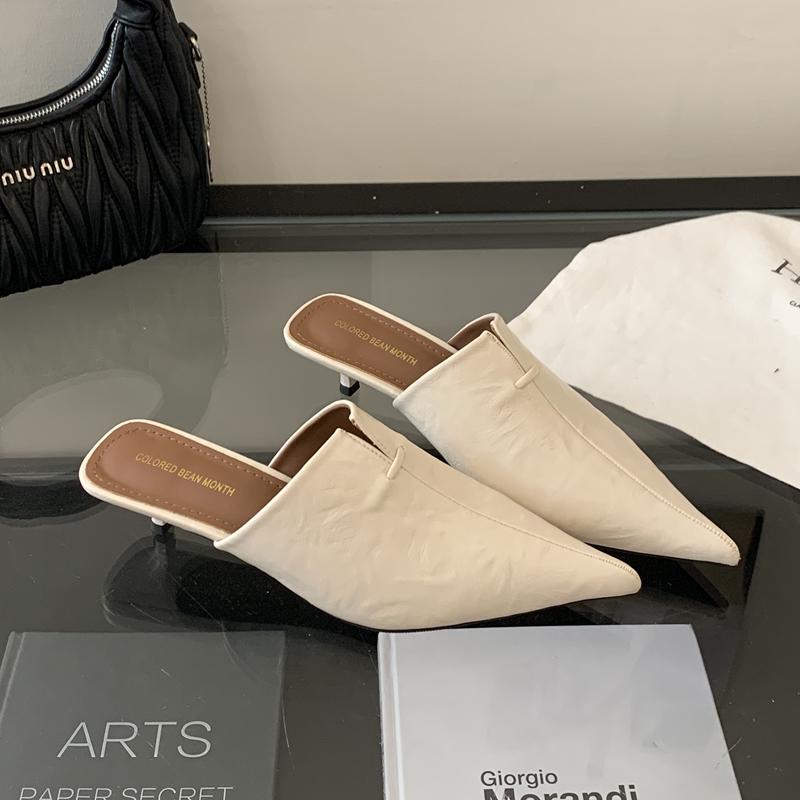 Fashion SUOJIALUN 2025 New Brand Women Slipper Fashion Pointed Toe Slip On Ladies Elegant Mules Shoes Thin Low Heel Casual Dress Slides