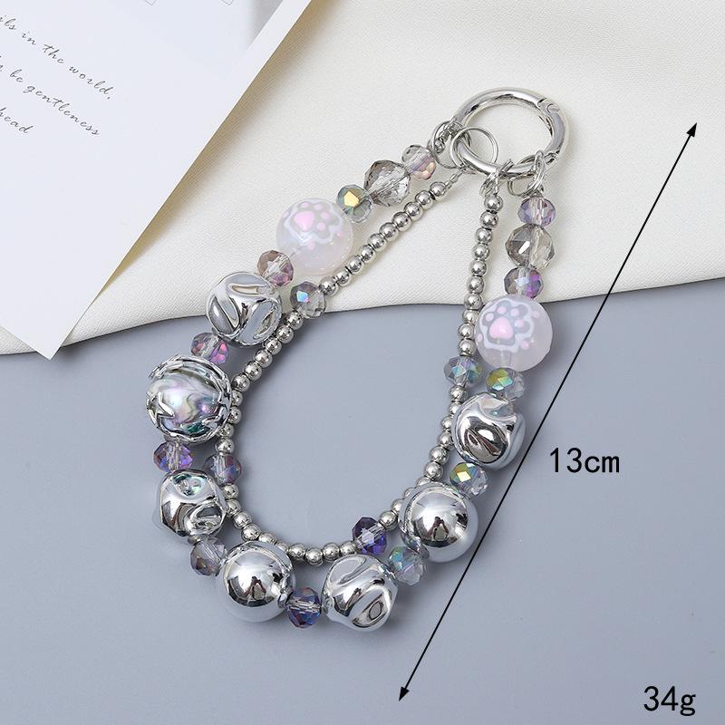 New Pearl Bow Beaded Pendant Phone Case Charm Wrist Strap Lanyard