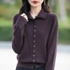 Women's Thick Knit High Collar Cardigan Sweater - Autumn/Winter Loose Long Sleeve Buttoned Jacket