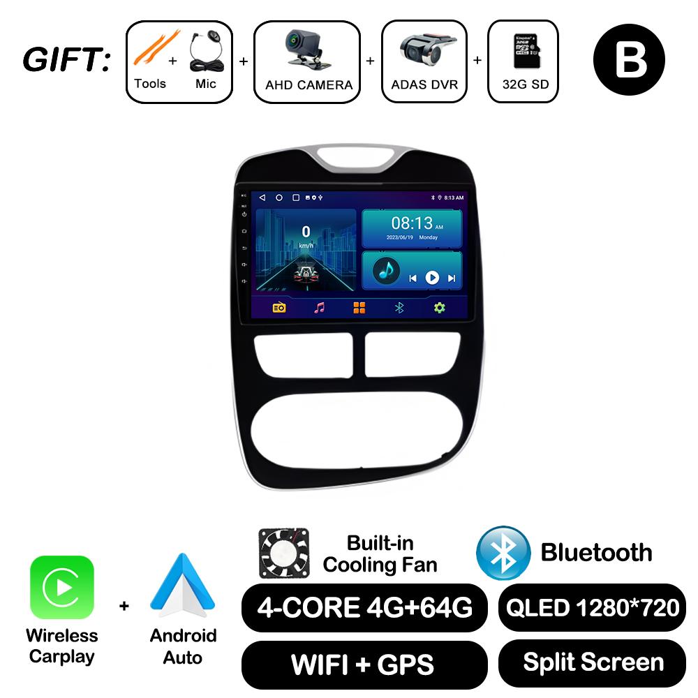 10'' For Renault Clio 4 2012 - 2016 Carplay Car Radio Multimedia Video Player Android Auto 4G WIFI GPS Navigation DSP stereo BT