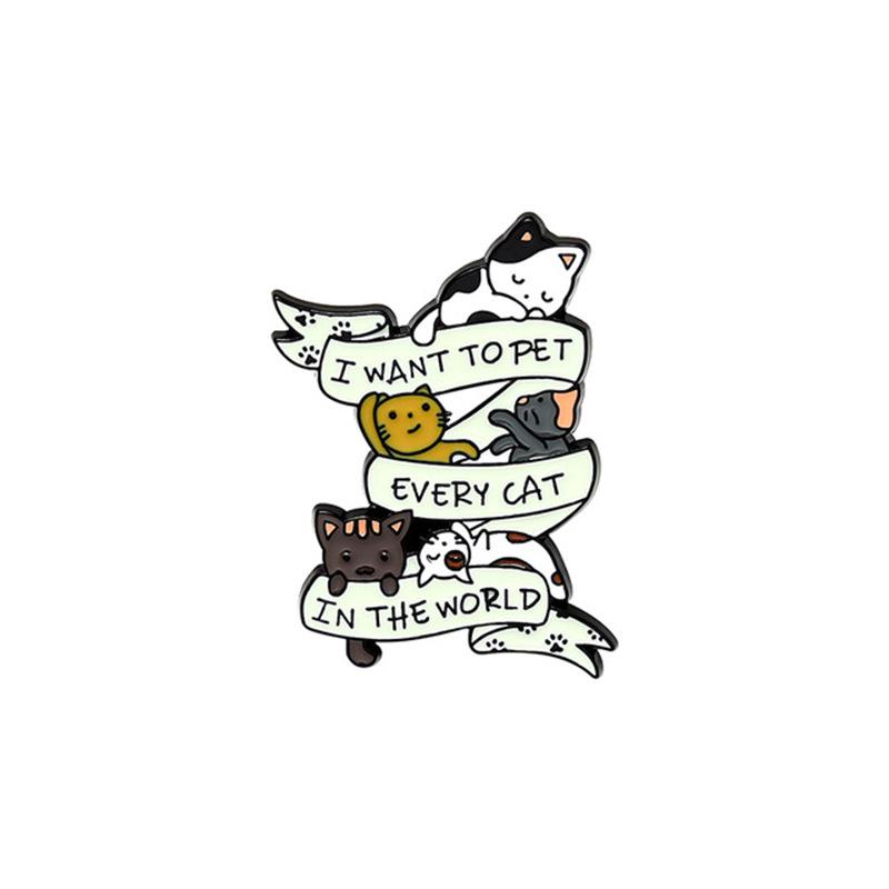 Fish in Cat's Eyes: Cute and Funny Cat Brooch Accessory