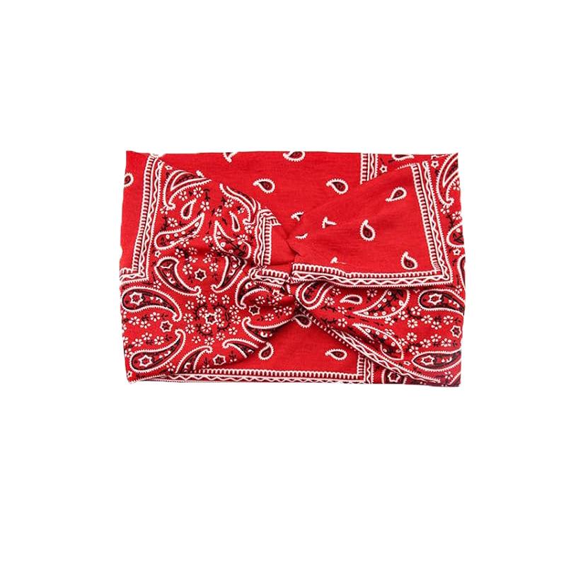 Faixa de cabeça elástica de ioga boêmia europeia e americana – acessório esportivo de cabelo com estampa cruzada de aba larga para mulheres