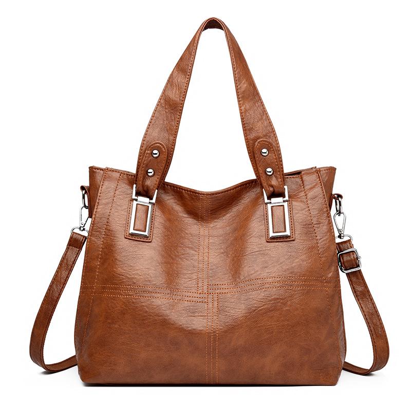 Cross-border Women's Handbag 2025 - Large Capacity Soft Leather Tote and Crossbody Bag
