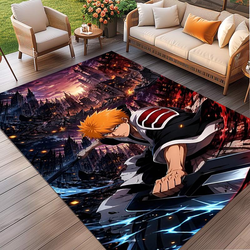 BLEACH Druck Teppich, Waschbarer Boden Teppich, Für Eingangsbereich Wohnheim Waschküche Büro Arbeitszimmer, Heimdeko Geburtstag Weihnachtsgeschenk