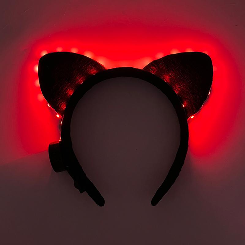 Luminous Cat Ears Headband LED Hair Band Kawaii Hair Accessories for Women Glowing Headband Birthday Christmas Party Supplies