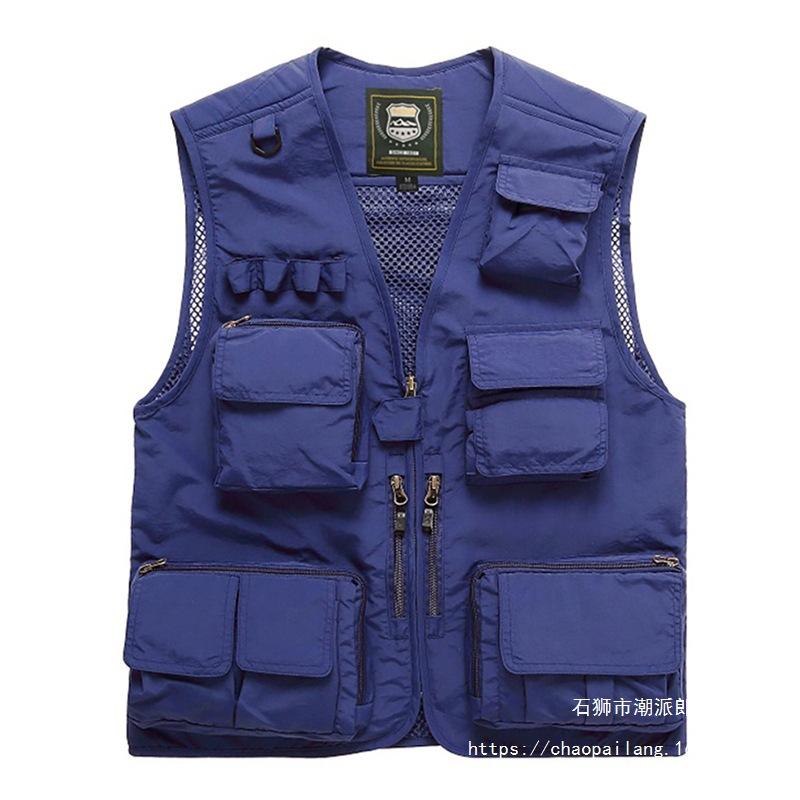 Spring and Autumn Men's Leisure Outdoor Unloadable Multifunctional Reporter Travel Photography Mesh Quick-drying Fishing Vest Men