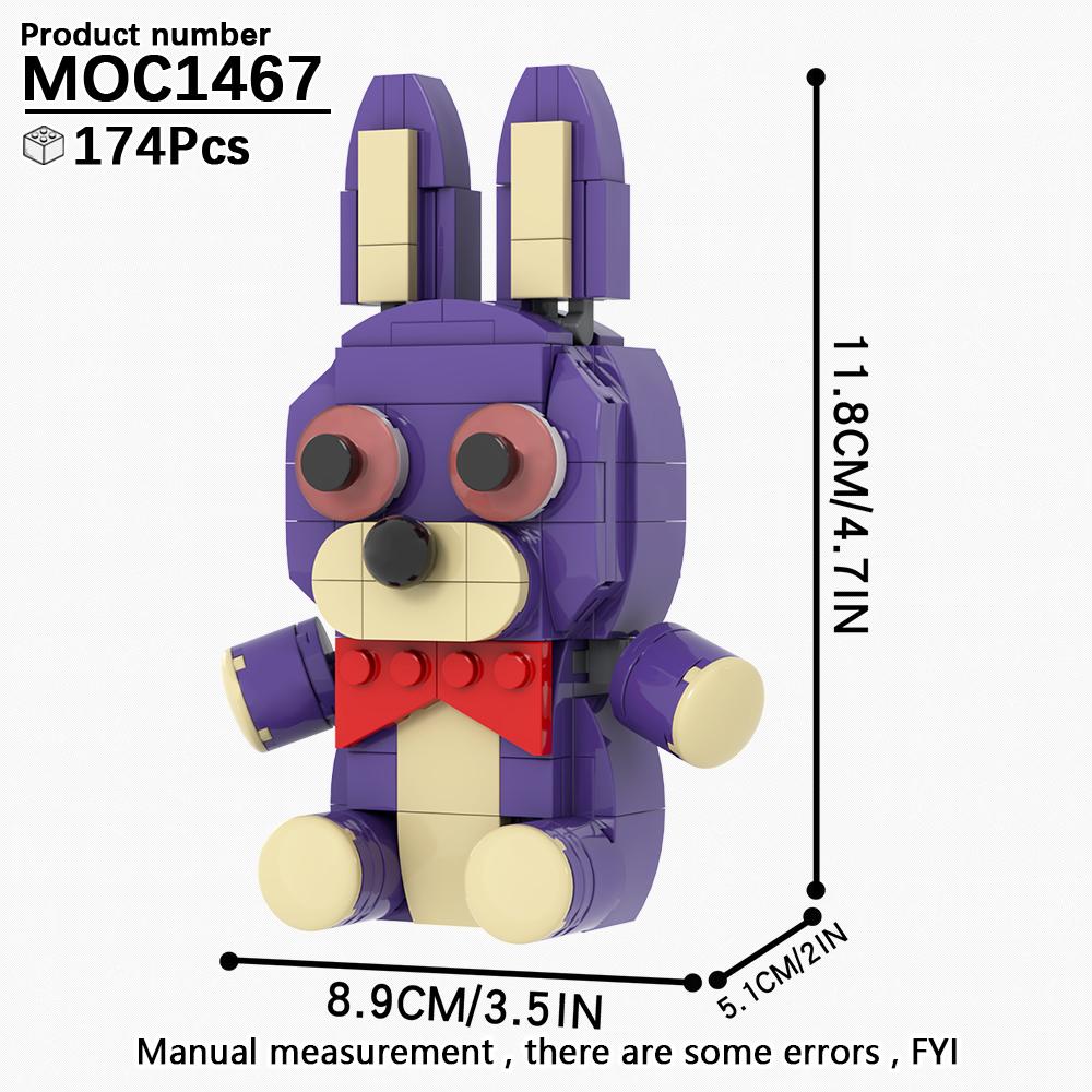 MOOXI FANF Horror Game Role Ducks Foxy Rabbit Bear MOC Bricks Model Kit DIY Diorama Children Toys Building Blocks Set Adult Gift