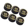 6PCS Billiard Cue Tips PU Multiple Layer Pool Cue Tips Replacement for Billiard Games Black SS