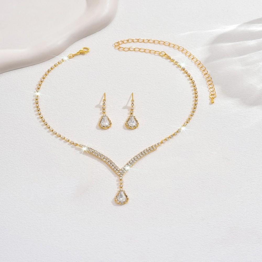 Crystal Crystal Jewelry Set Sparking Collar Chain Bridal Jewelry Bridal Jewelry  Gift
