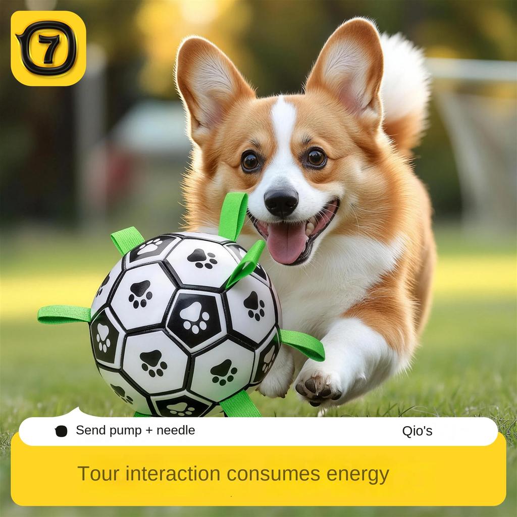 Dog Toy Ball for Herding Dogs, Interactive Solo Play for Labradors Corgis Training, Durable Bite-Resistant Pet Soccer Ball