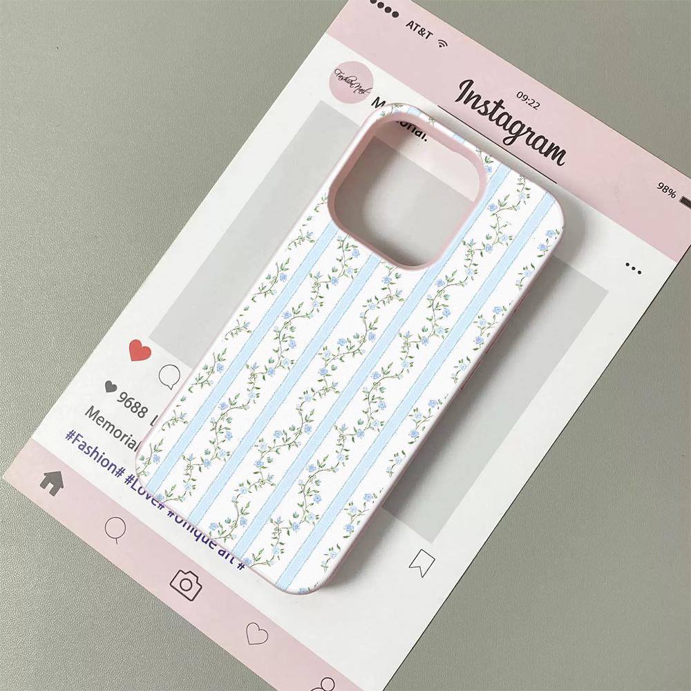 

Light Blue Floral Stripe Lichee leather pattern Phone Case For Samsung A57 A36 A26 A07 A55 A35 A16 A06 A15 A14 A05S A05 4G 5G Samsung A15 4G