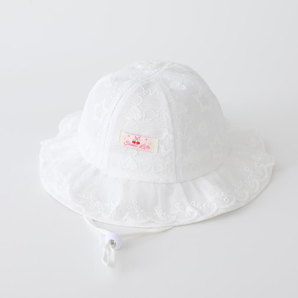 Baby Hat 50cm 1-3 years Spring Summer Kids Sun Hats Adjustable girls Sun Cap Toddler Breathable Outdoor girl lace cute caps