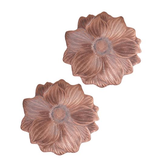 Lotus-Shaped Placemat PVC Embossed Pattern Heat Resistant Table Mat Protects Against Stains Scratches Non-Slip Easy Clean Kitchen Dining Party Mat
