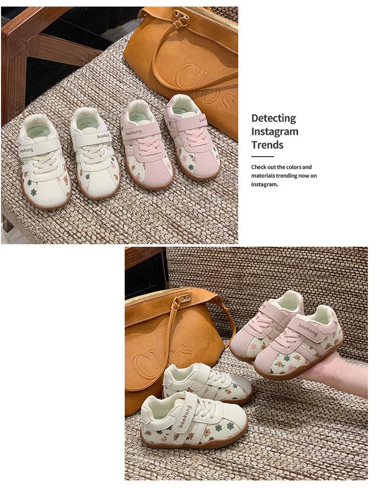 AGAN Girls' Non-Slip Soft Sole Toddler Board Shoes - 2025 Autumn Casual Sport Style