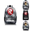 Roblox-Muster-Schulrucksack für Kinder mit Sternenhintergrund und großem Fassungsvermögen